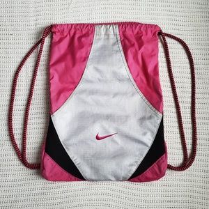 Pink Nike drawstring bag